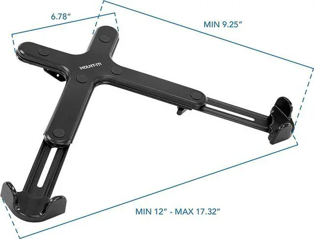 Alt view image 7 of 7 - MOUNT-IT! VESA Laptop Tray [11-17 Computers] Clamp On Notebook Holder Arm for VESA Compatible Mounts with Safety Strap and Safety Ledge Stopper (Black)
