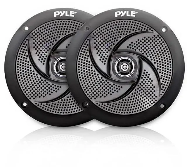 Main image of Marine Speakers - 4 Inch 2 Way Waterproof and Weather Resistant Outdoor Audio Stereo Sound System with 100 Watt Power and Low Profile Slim Style Design - 1 Pair - PLMRS4B (Black)