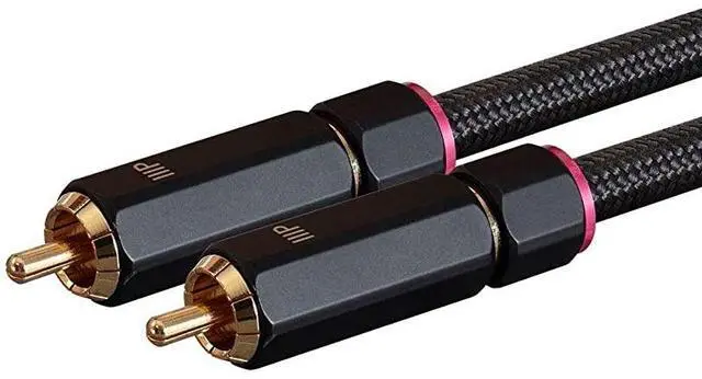 Alt view image 3 of 4 - Male RCA Two Channel Stereo Audio Cable 15 Feet Black Gold Plated Connectors Double Shielded with Copper Braiding Onix Series