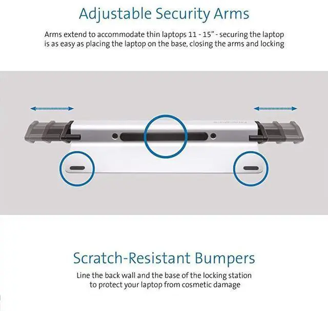 Alt view image 4 of 7 - for MacBook and Surface Laptop Locking Station with Keyed Lock Cable K64453WW