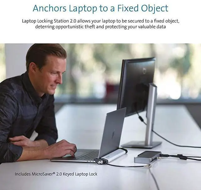 Alt view image 6 of 7 - for MacBook and Surface Laptop Locking Station with Keyed Lock Cable K64453WW