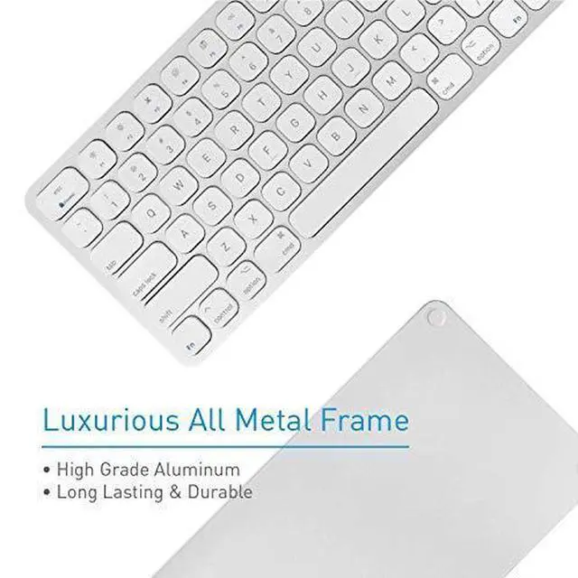 Alt view image 2 of 7 - Mac Keyboard FullSize Number Keypad Metal Frame 2 USB Ports Hub Wired USB Cable Apple Computer Keyboards for Mac Pro MacBook Pro Air Laptops Silver Aluminum MLUXKEYA