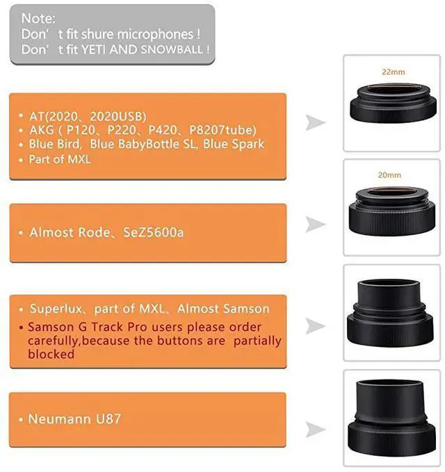 Alt view image 3 of 7 - Microphone Shock Mount Mic Holder Anti Vibration Spider Shockmount Compatible with Many Condenser Mics Like AT2020 MXL 770 MXL 990 Samson G Track Pro Rode Procaster NT1A Neumann U87 etc