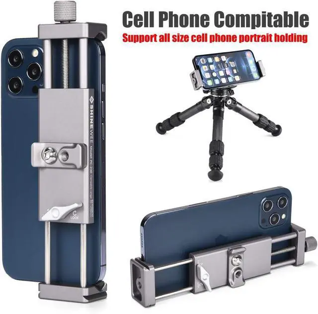 Alt view image 5 of 7 - Metal iPad Holder for Tripod Mount 1/4 Screw Acra/RRS Rail Plate Mounts Fits iPad 1 2 3 4 5 Mini Air Pro Universal Tablet iPad Clamp Holder Stablizer Adapter