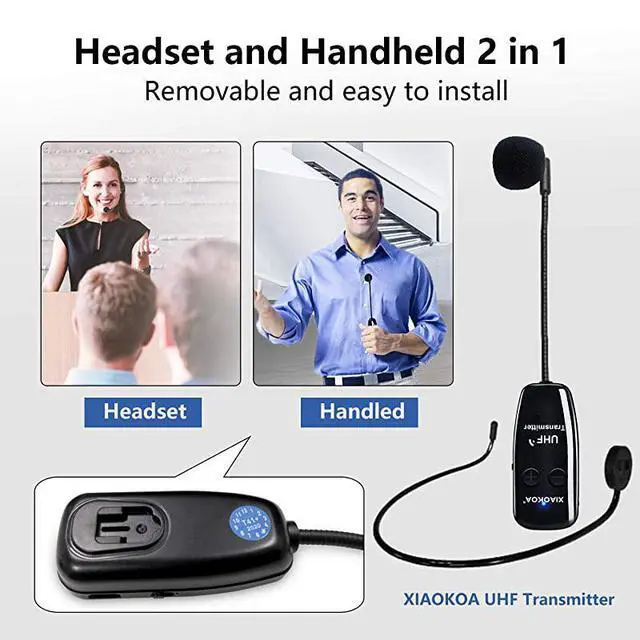 Alt view image 2 of 7 - for Microphone Headset UHF Mic Headset and Handheld 2 in 1 160 ft Range for Voice Amplifier Stage Speakers Teacher Tour Guides Fitness InstructorDo Not Support PhoneMacLaptop