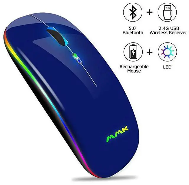Main image of Mouse DualMode Slim Rechargeable Wireless Mouse50+24G Receiver1600DPI Portable Mouse for MacBookLaptops Windows 8Windows10Mac OS X 1010iPad OS 13 or Later