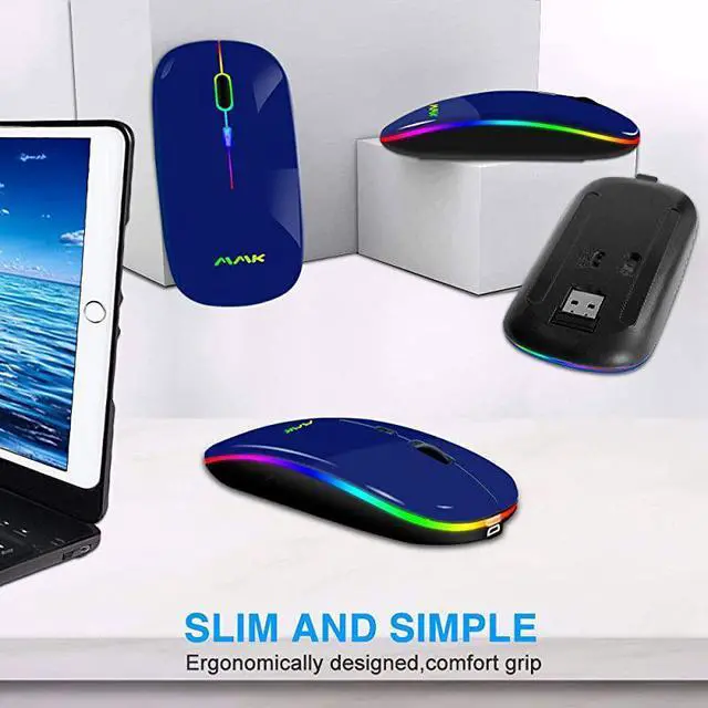 Alt view image 5 of 7 - Mouse DualMode Slim Rechargeable Wireless Mouse50+24G Receiver1600DPI Portable Mouse for MacBookLaptops Windows 8Windows10Mac OS X 1010iPad OS 13 or Later