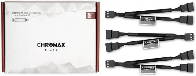 Main image of NA-SYC1 chromax.Black 4 Pin Y-Cables for PC Fans (Black)