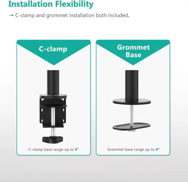 Alt view image 6 of 7 - for Monitor Arm Mount for Desk Single VESA Computer Desk Mount Monitor Bracket Mount Stand Single up to 27 inch 22 lbs (M001) Black