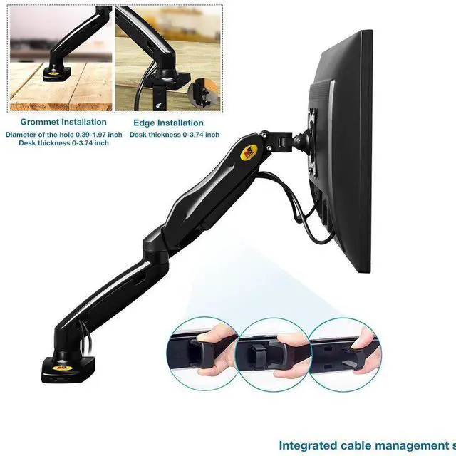 Alt view image 5 of 7 - for NB North Bayou Monitor Desk Mount Stand Full Motion Swivel Monitor Arm Gas Spring for 17''-27'' Computer Monitor from 4.4lbs to 14.3lbs