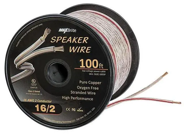 Main image of FOR-Performance 16 Gauge Speaker Wire Oxygen Free Pure Copper UL Listed Class 2 100 Feet Spool