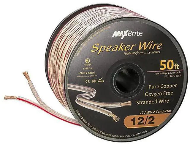 Main image of FOR-Performance 12 Gauge Speaker Wire Oxygen Free Pure Copper UL Listed Class 2 50 Feet Spool
