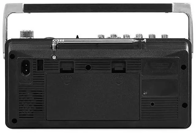 Alt view image 4 of 4 - FOR-Mini Bluetooth Boombox with Cassette Player Recorder and AmFM Radio Grey