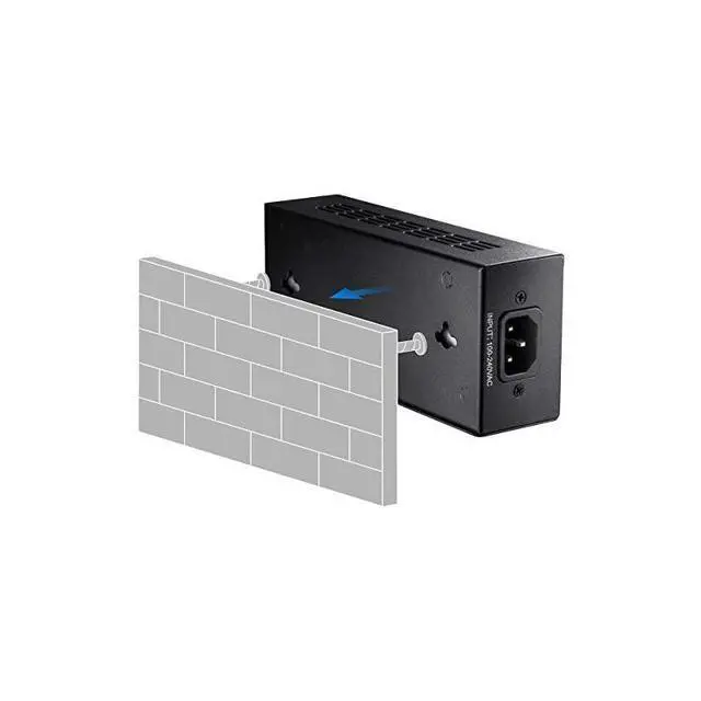 Alt view image 6 of 7 - POE300 60W Gigabit Ultra PoE+ Injector Up to 60W Ultra Power Supply 101001000Mbps Shielded RJ45 IEEE 8023af8023at Compliant Not Support 8023 btPoE++ Passive PoE Metal housing