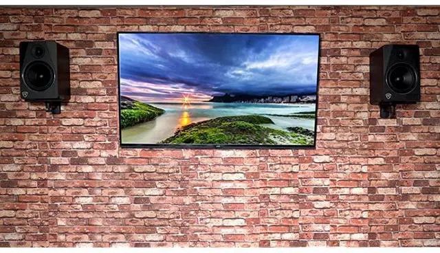 Alt view image 2 of 7 - FOR-Pair RHSB8 Wall Mount Swivel Home Theater Bookshelf Speaker Brackets,Black