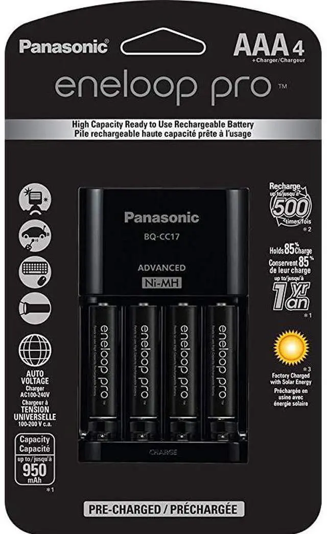 Main image of FOR-Panasonic K-KJ17K3A4BA Advanced Battery Charger Pack with 4 AAA  Pro High Capacity Ni-MH Rechargeable Batteries