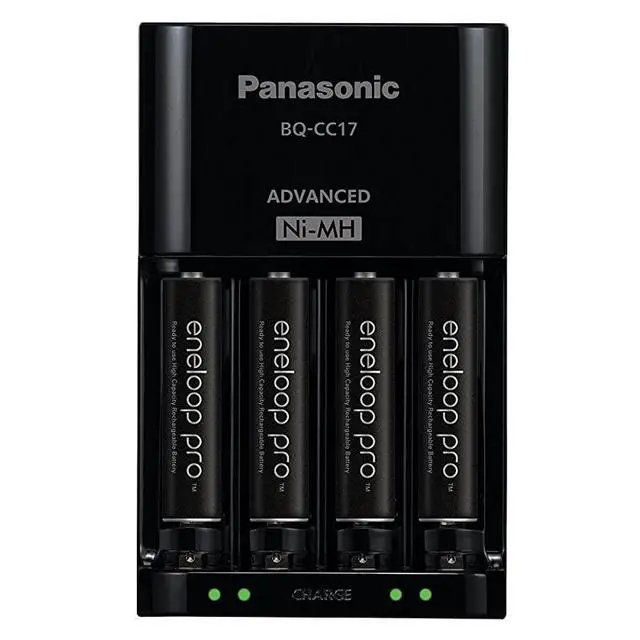 Alt view image 3 of 7 - FOR-Panasonic K-KJ17K3A4BA Advanced Battery Charger Pack with 4 AAA  Pro High Capacity Ni-MH Rechargeable Batteries
