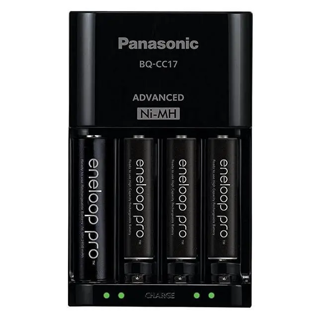 Alt view image 4 of 7 - FOR-Panasonic K-KJ17K3A4BA Advanced Battery Charger Pack with 4 AAA  Pro High Capacity Ni-MH Rechargeable Batteries