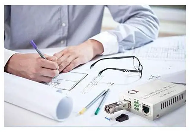 Alt view image 2 of 6 - FOR-Mode LC Gigabit Fiber Media Converter - Includes LC SFP 20 km (12.42 Miles) LC  to UTP Cat5e Cat6 10/100/1000 RJ-45  Auto Sensing Gigabit or Fast Ethernet Speed - Jumbo Frame - LLF Support