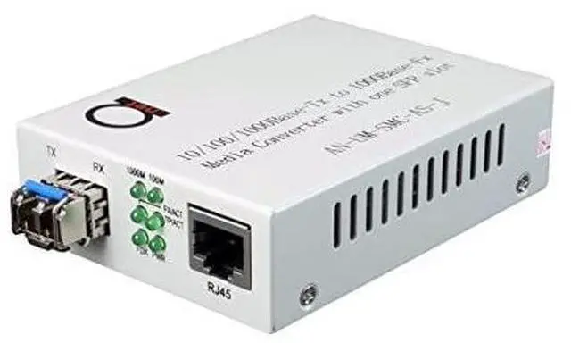 Alt view image 3 of 6 - FOR-Mode LC Gigabit Fiber Media Converter - Includes LC SFP 20 km (12.42 Miles) LC  to UTP Cat5e Cat6 10/100/1000 RJ-45  Auto Sensing Gigabit or Fast Ethernet Speed - Jumbo Frame - LLF Support