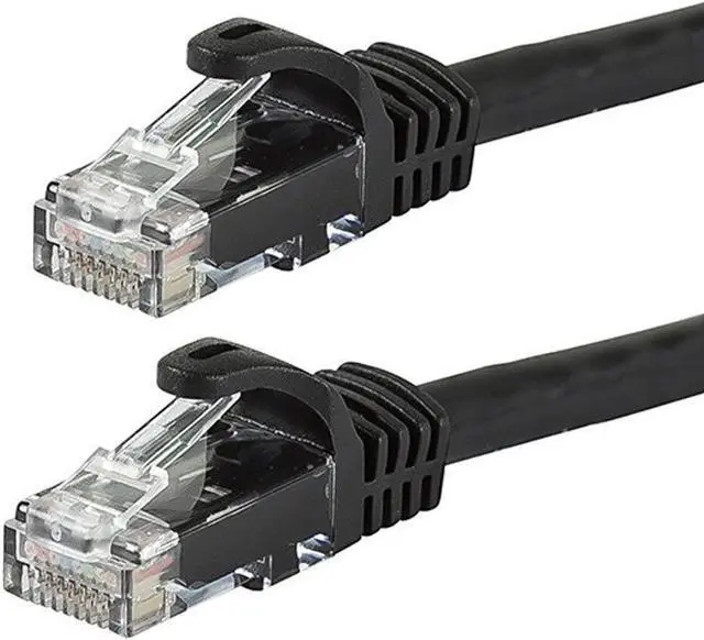Main image of Monoprice Cat6 Ethernet Patch Cable - 7 Feet - Black (12-Pack) Snagless RJ45 550MHz UTP Pure Bare Copper Wire 24AWG - FLEXboot Series