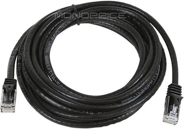 Alt view image 2 of 5 - Monoprice Cat6 Ethernet Patch Cable - 7 Feet - Black (12-Pack) Snagless RJ45 550MHz UTP Pure Bare Copper Wire 24AWG - FLEXboot Series