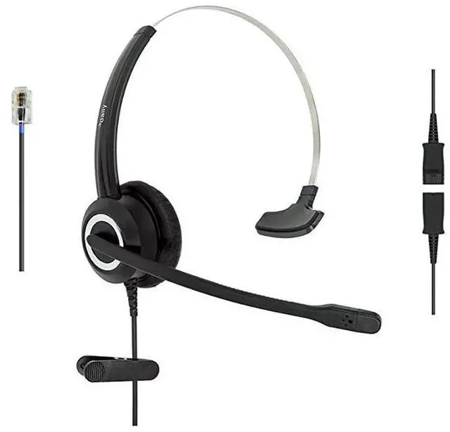 Main image of FOR-Phone Headset Noise Cancelling Headphones Compatible Grandstream Yealink Snom IP Phone Wide Band Audio Plus 35mm Connector Monaural