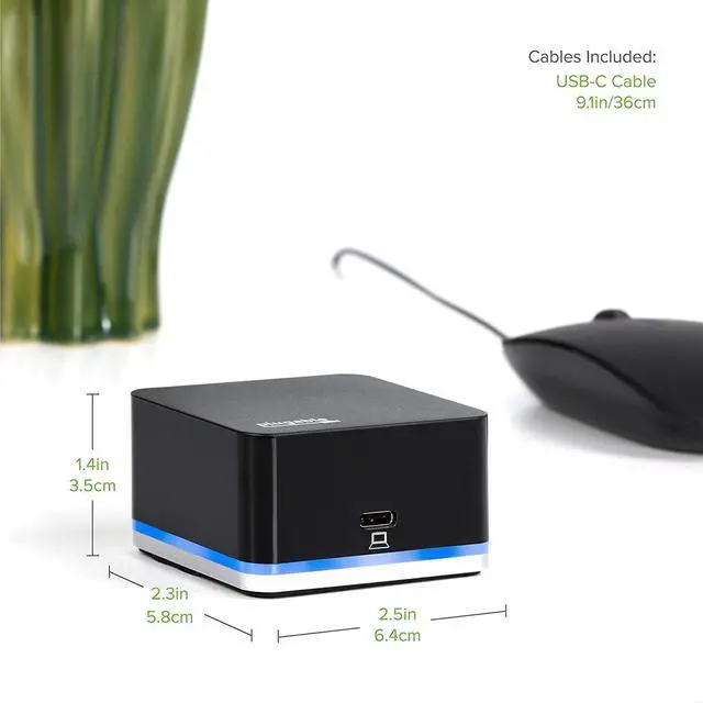 Alt view image 3 of 7 - FOR Plugable USB C Cube - Mini Docking Station Compatible with Thunderbolt 3 Ports and Specific USB-C Systems (No Host Charging Connect 1x HDMI up to 4K @30Hz Monitor Ethernet 3X USB Ports)