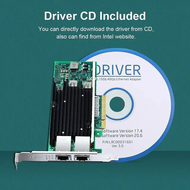 Alt view image 7 of 7 - FOR-PCI-E Network Card X540-10G-2T, Dual RJ45 Copper Port CNA for PC with Low Bracket, E Converged Network Adapter(NIC), X540 Chipset, PCI-E X8