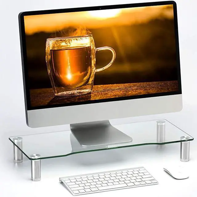 Alt view image 4 of 6 - Pack Computer Monitor Riser with Height Adjustable Multi Media Desktop Stand for Flat Screen LCD LED TV LaptopNotebookXbox OneHD01T01