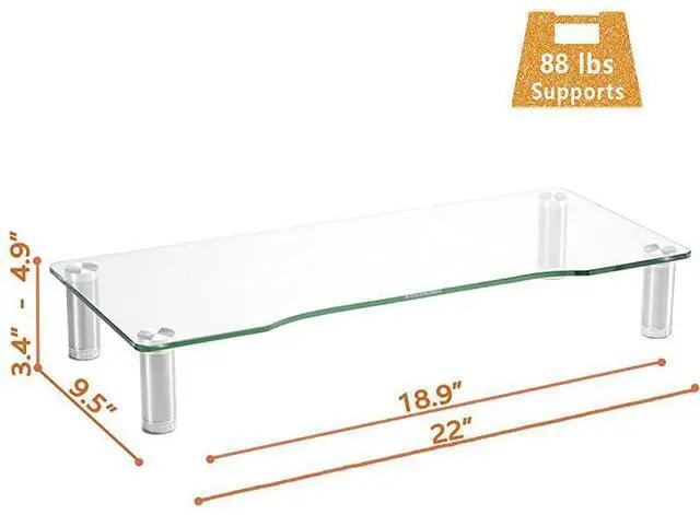 Alt view image 5 of 6 - Pack Computer Monitor Riser with Height Adjustable Multi Media Desktop Stand for Flat Screen LCD LED TV LaptopNotebookXbox OneHD01T01