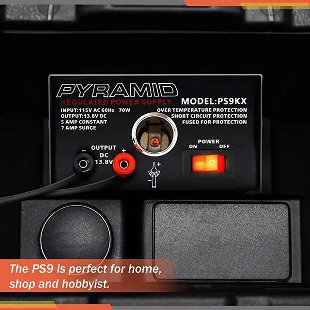 Alt view image 5 of 6 - FOR-PS9KX Universal Compact Bench Power Supply5 Amp Linear Regulated Home Lab Benchtop Converter w 138 Volt DC 115V AC 70 Watt Input Screw Type Terminal 12V Car Cigarette Lighter