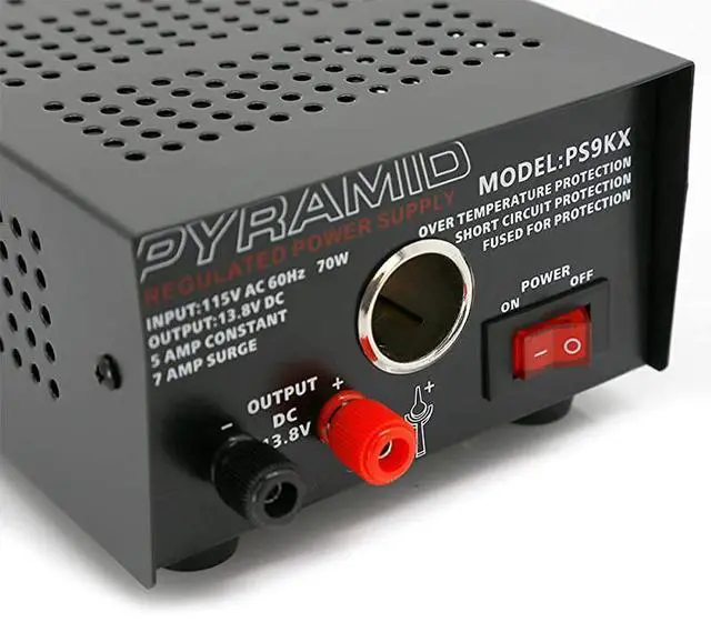 Alt view image 6 of 6 - FOR-PS9KX Universal Compact Bench Power Supply5 Amp Linear Regulated Home Lab Benchtop Converter w 138 Volt DC 115V AC 70 Watt Input Screw Type Terminal 12V Car Cigarette Lighter