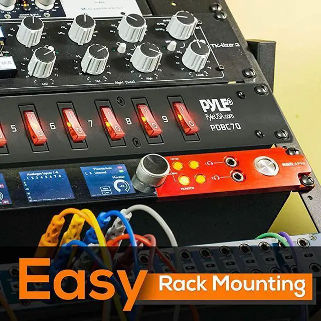 Alt view image 6 of 7 - FOR-PDU Power Strip Surge Protector - 150 Joules,9 Outlet Strips Surge Protector z - Heavy-Duty Electric Extension Cord Strip - 1U Rack Mount Protection Power Outlet Strip - 9 Front Switch -  PDBC70