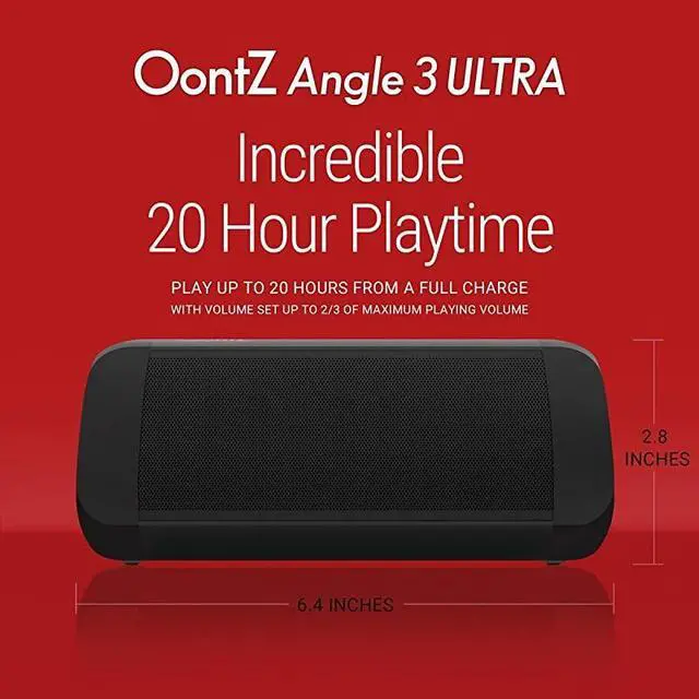 Alt view image 4 of 5 - FOR-OontZ Angle 3 Ultra 4th Gen Bluetooth 50 Speaker Updated Two Speaker Edition 14 Watts HiQuality Sound Bass 100 Ft Wireless Range IPX7 Bluetooth Speakers by  Black