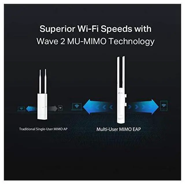 Alt view image 4 of 7 - Omada AC1200 Wireless Gigabit Outdoor Access Point | Business WiFi Solution w Mesh Support Seamless Roaming MUMIMO | PoE Powered | SDN Integrated | Cloud Access App EAP225Outdoor
