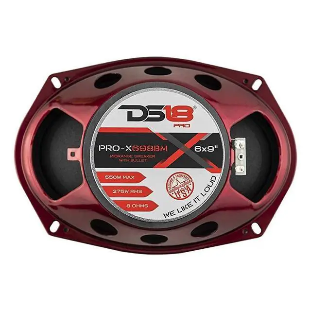 Alt view image 7 of 7 - PRO-X698 BM Loudspeaker - 6x9, Midrange, Red Aluminum Bullet, 550W Max, 275W RMS, 8 Ohms - Premium Quality Audio Door Speakers for Car,Truck and Motorcycle Stereo Sound System (1 Speaker)