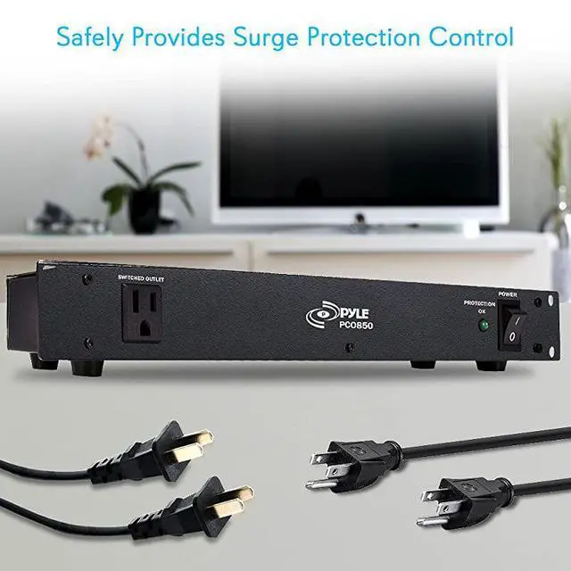 Alt view image 6 of 7 - FOR-PDU Power Strip Surge Protector 150 Joule 15 Amp 9 Outlet Strips Surge Protector Heavy Duty Electric Extension Cord Strip 1U Rack Mount Protection Power Outlet Strip WAC Filter Pro PCO850