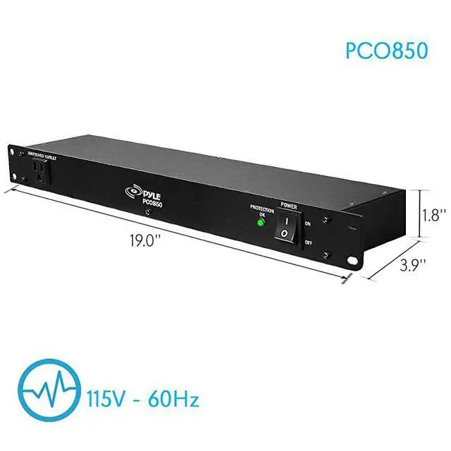 Alt view image 3 of 7 - FOR-PDU Power Strip Surge Protector 150 Joule 15 Amp 9 Outlet Strips Surge Protector Heavy Duty Electric Extension Cord Strip 1U Rack Mount Protection Power Outlet Strip WAC Filter Pro PCO850