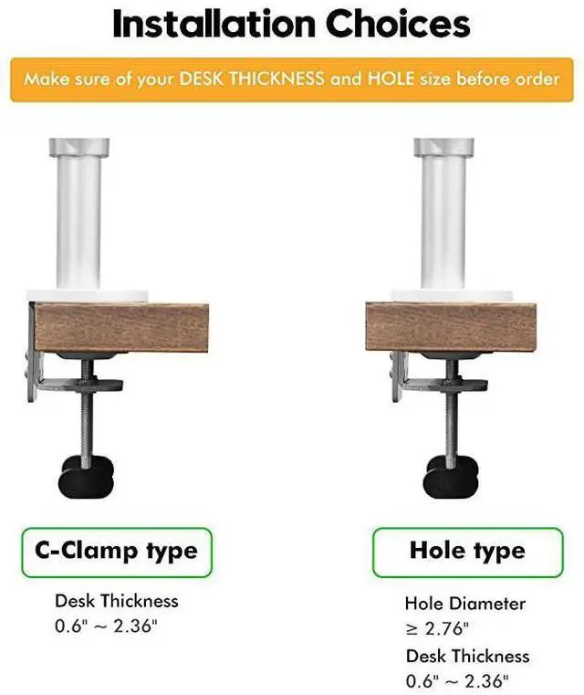 Alt view image 7 of 7 - for  Monitor and Laptop Mount 2in1 Adjustable Dual Arm Desk Mounts Single Desk Arm StandHolder for 17 to 32 Inch LCD Computer Screens Extra Tray Fits 12 to 17 inch Laptops Silver