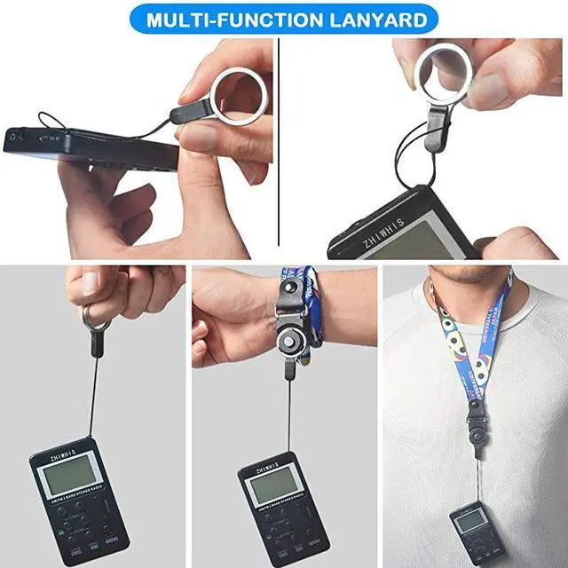 Alt view image 5 of 7 - FOR-Portable Radio AM FM Mini Transistor Rechargeable Battery Personal Digital Tuning Stereo Pocket Walkmen Radios with Shutdown Memory and Earphone amp MultiFunction Lanyard for Walking Travel