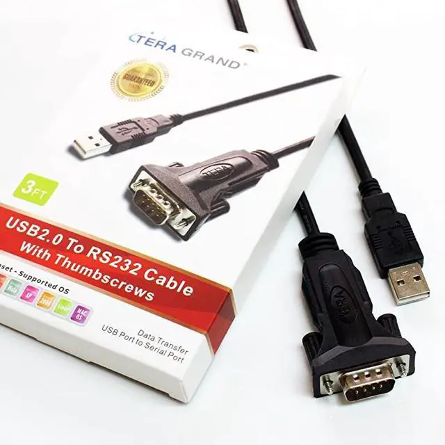 Alt view image 3 of 5 - Premium USB 20 to RS232 Serial DB9 3 Ft Adapter Cable Supports Windows 10 8 7 Vista XP 2000 98 Linux and Mac Built with FTDI Chipset and Male Thumbscrews