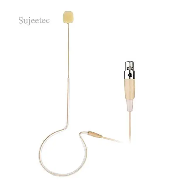 Alt view image 2 of 7 - FOR-Pro Earset Microphone Headset Headworn Microphone Over Ear Condenser Mic for AKG Wireless System Bodypack Transmitter Ideal for Singing Presentation Churches Lectures Beige