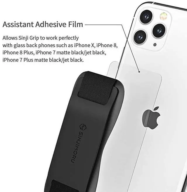 Alt view image 4 of 7 - Silicone Mobile Phone Grip with Stand Cell Phone Stand for Desk Secure iPhone Holder Strap for All Smartphone Sinji Grip Silicone Clementine