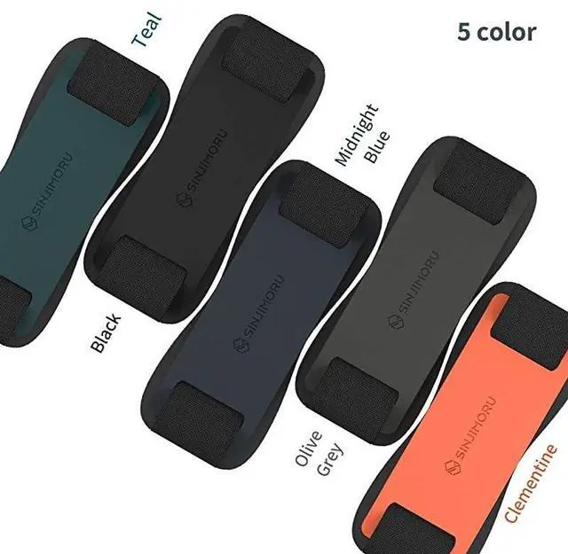 Alt view image 6 of 7 - Silicone Mobile Phone Grip with Stand Cell Phone Stand for Desk Secure iPhone Holder Strap for All Smartphone Sinji Grip Silicone Clementine