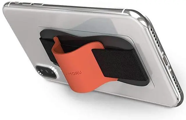 Main image of Silicone Mobile Phone Grip with Stand Cell Phone Stand for Desk Secure iPhone Holder Strap for All Smartphone Sinji Grip Silicone Clementine