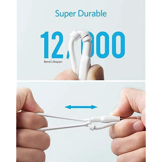 Alt view image 4 of 7 - Powerline II 3in1 Cable LightningType CMicro USB Cable for iPhone iPad Huawei HTC LG Samsung Galaxy Sony Xperia Android Smartphones and More3ft White