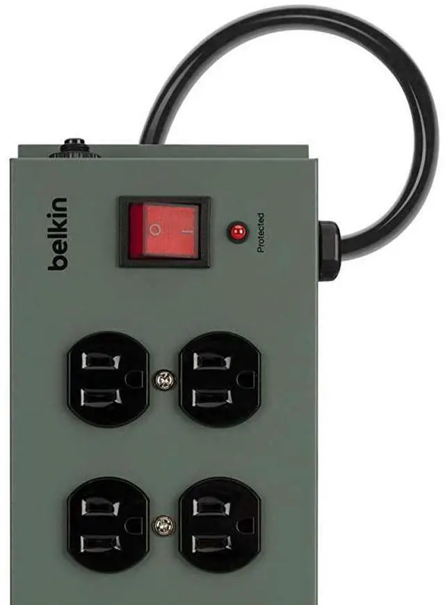Alt view image 4 of 6 - FOR-Power Strip Surge Protector - 10 AC Multiple Outlets, 15 ft Long Heavy Duty Metal Extension Cord with Wall Mount Holes for Home, Office, Travel, Computer Desktop, Laptop & Phone Charging Brick