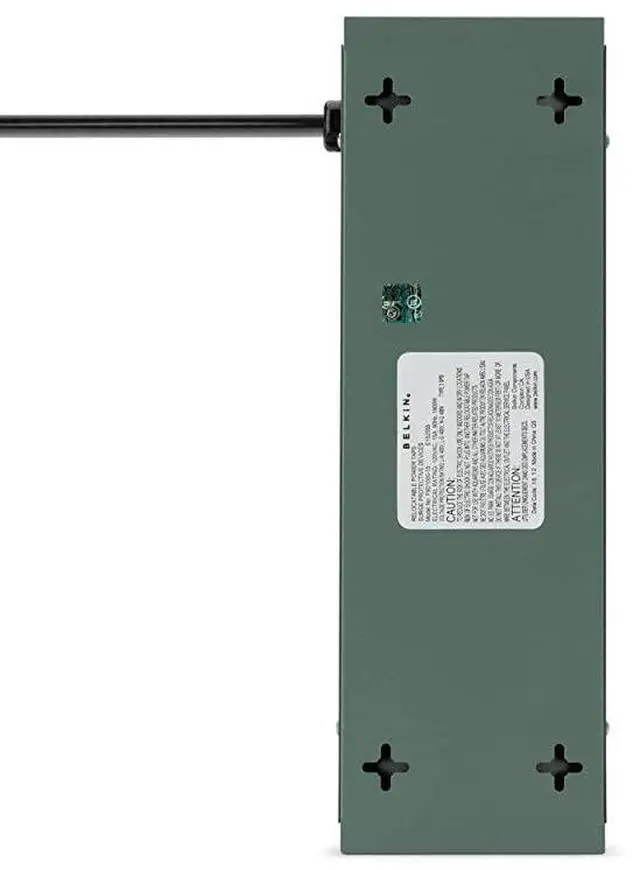 Alt view image 6 of 6 - FOR-Power Strip Surge Protector - 10 AC Multiple Outlets, 15 ft Long Heavy Duty Metal Extension Cord with Wall Mount Holes for Home, Office, Travel, Computer Desktop, Laptop & Phone Charging Brick