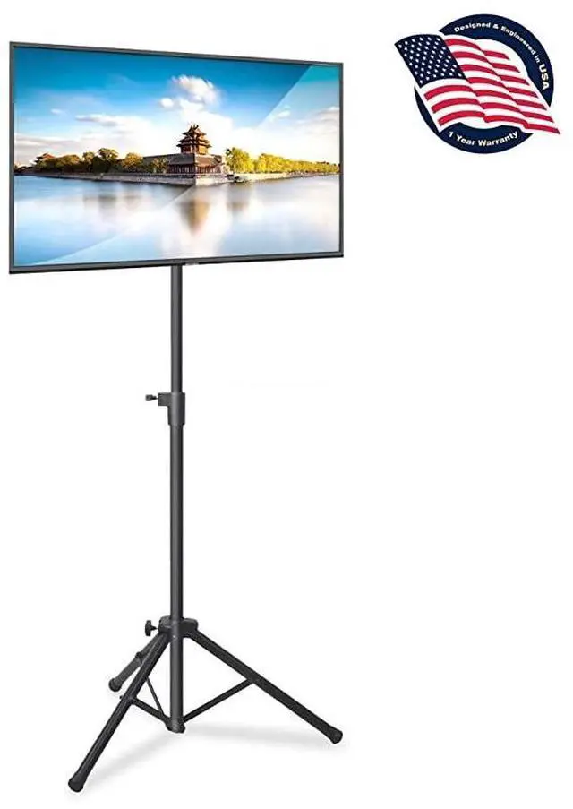 Main image of FOR-Premium LCD Flat Panel TV Tripod, Portable TV Stand, Foldable Stand Mount, Fits LCD LED Flat Screen TV Up To 32", Adjustable Height, 22 lbs Weight Capacity, Vesa 75x75, 100x100 (PTVSTNDPT3215)